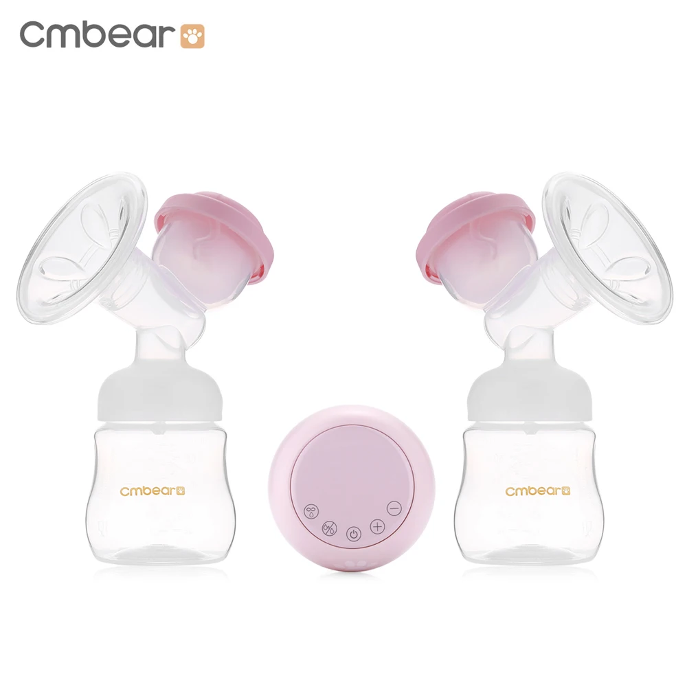 

Cmbear Double USB Electric Breast Pump With Milk Bottle Infant BPA Free LCD Display Powerful Breast Pumps Baby Breast Feeding