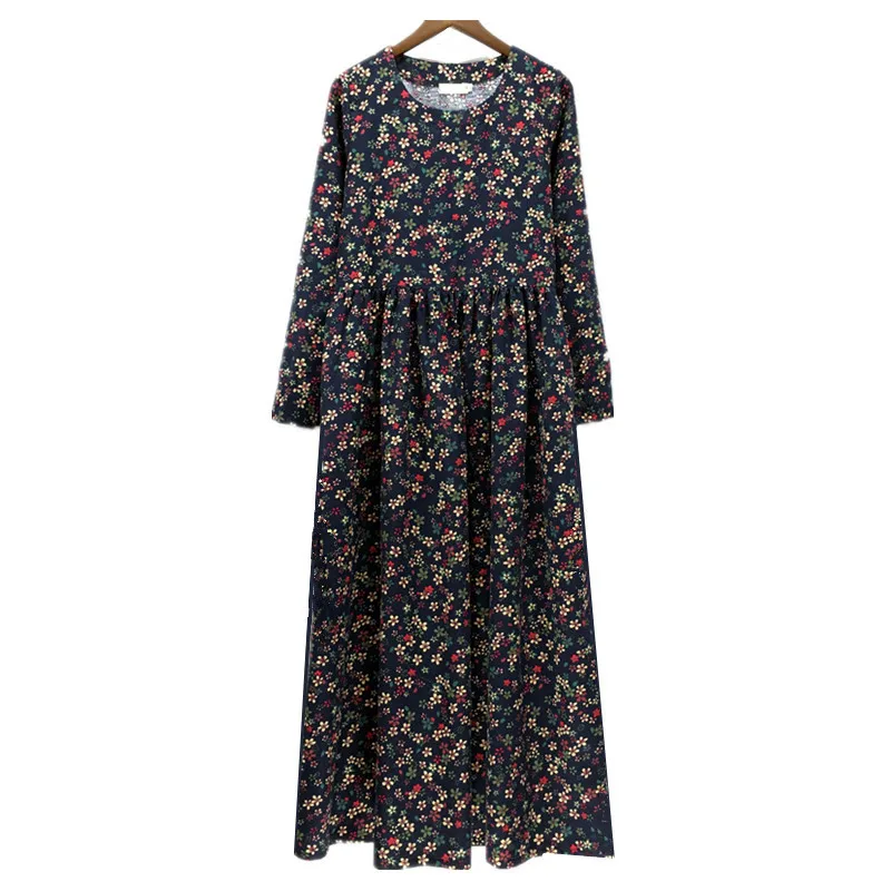 Женское платье макси с длинным рукавом из хлопка и льна|dresse|dresses skirts kids dresses skirtsdress