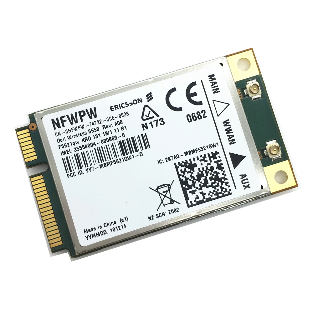 Разблокированный DW5550 F5521gw Ericsson Беспроводной 3g wcdma hspa WWAN Мини карта pci-e gps для E5420 5520 6220 6320 6420 XT3 6520