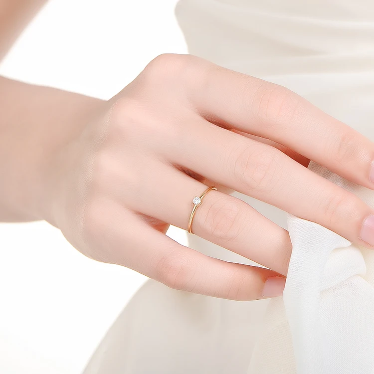 18k Pure Gold Rings Noble Diamond 750Solid Female Exquisite Elegant Precious Fine Jewelry Beautiful Women Ring