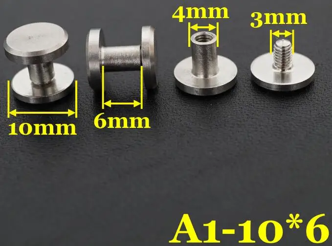 Кожаный ремень винт жнец кошелек сумка винт из нержавеющей стали ремень заклепки diy ручной работы кожаный крепеж часть - Цвет: A1 10X6MM
