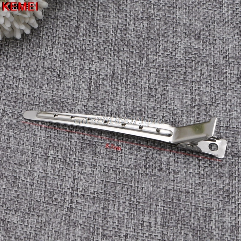10pcs Hair Clips Stainless Steel Hairdressing Duck Bill Alligator Clips #H027#