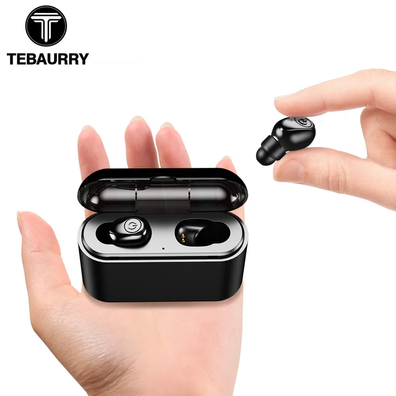 

TEBAURRY TWS Invisible Wireless Bluetooth Earphone Mini Bluetooth Headset Wireless Stereo Earbuds with Charging box Power bank