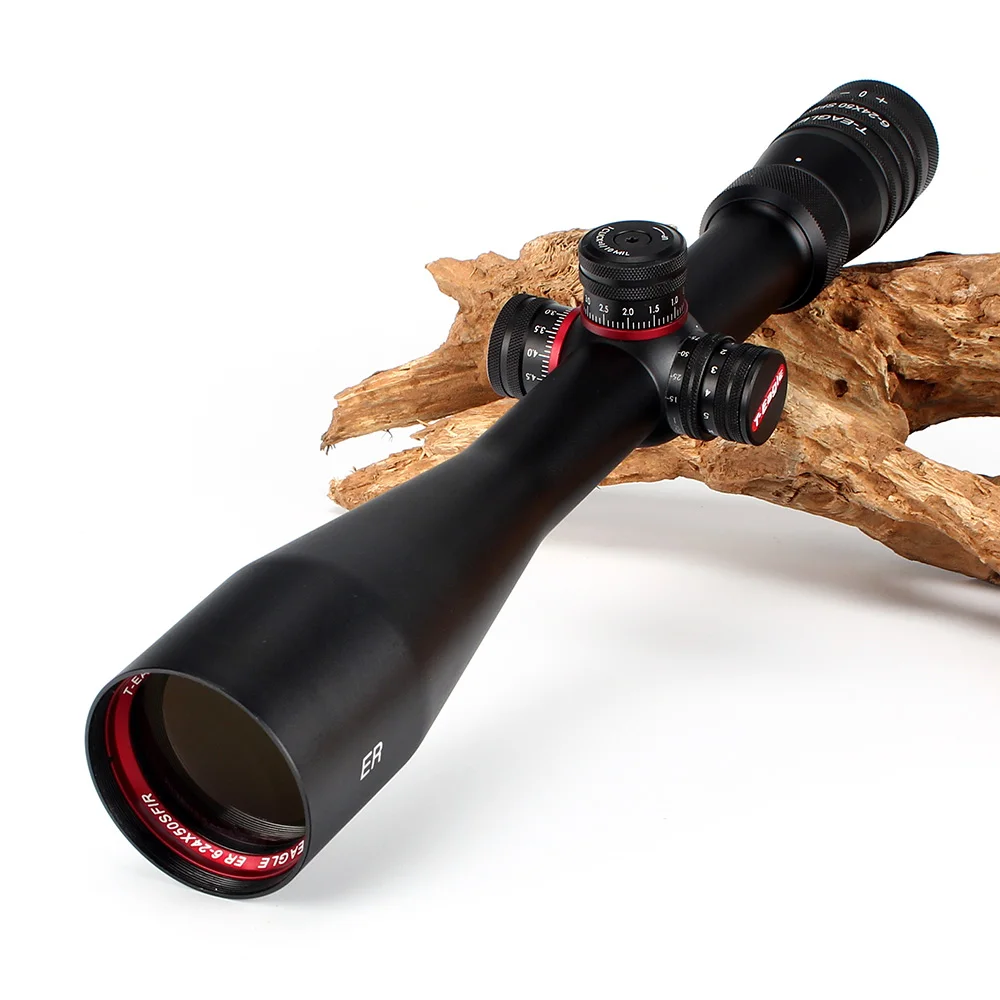 T-Eagle ER 6-24X50 SFIR Tactical Optical Sights Hunting Riflescope Glass Etched Reticle Built-in Bubb Level Scope for Rifle  (4)