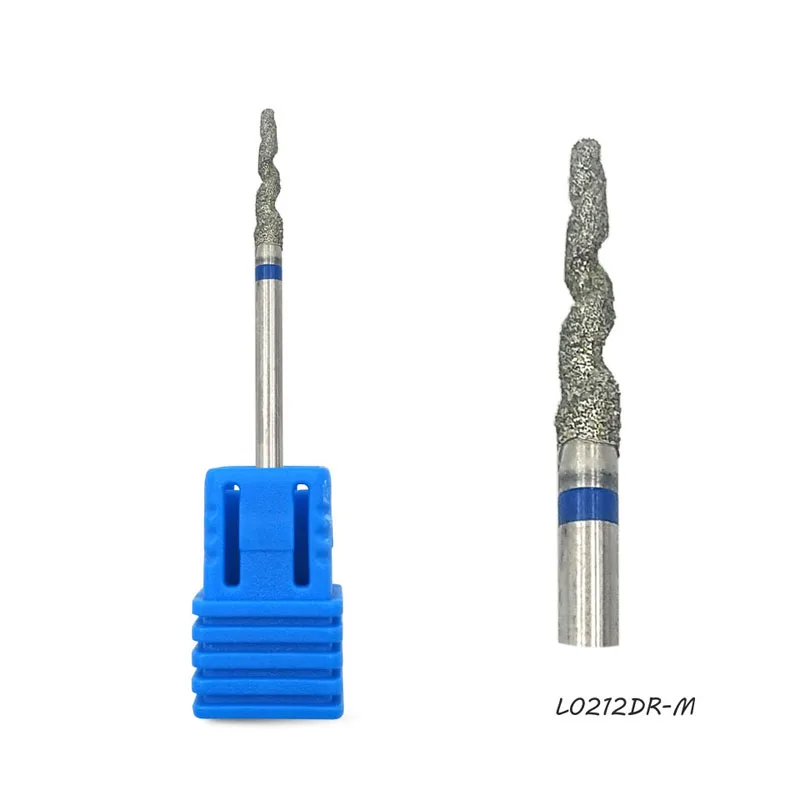 HYTOOS спиральное алмазное сверло для ногтей 3/3" роторное сверло для маникюра Инструменты для педикюра электрические сверла аксессуары мельница для ногтей - Цвет: L0212DR-M