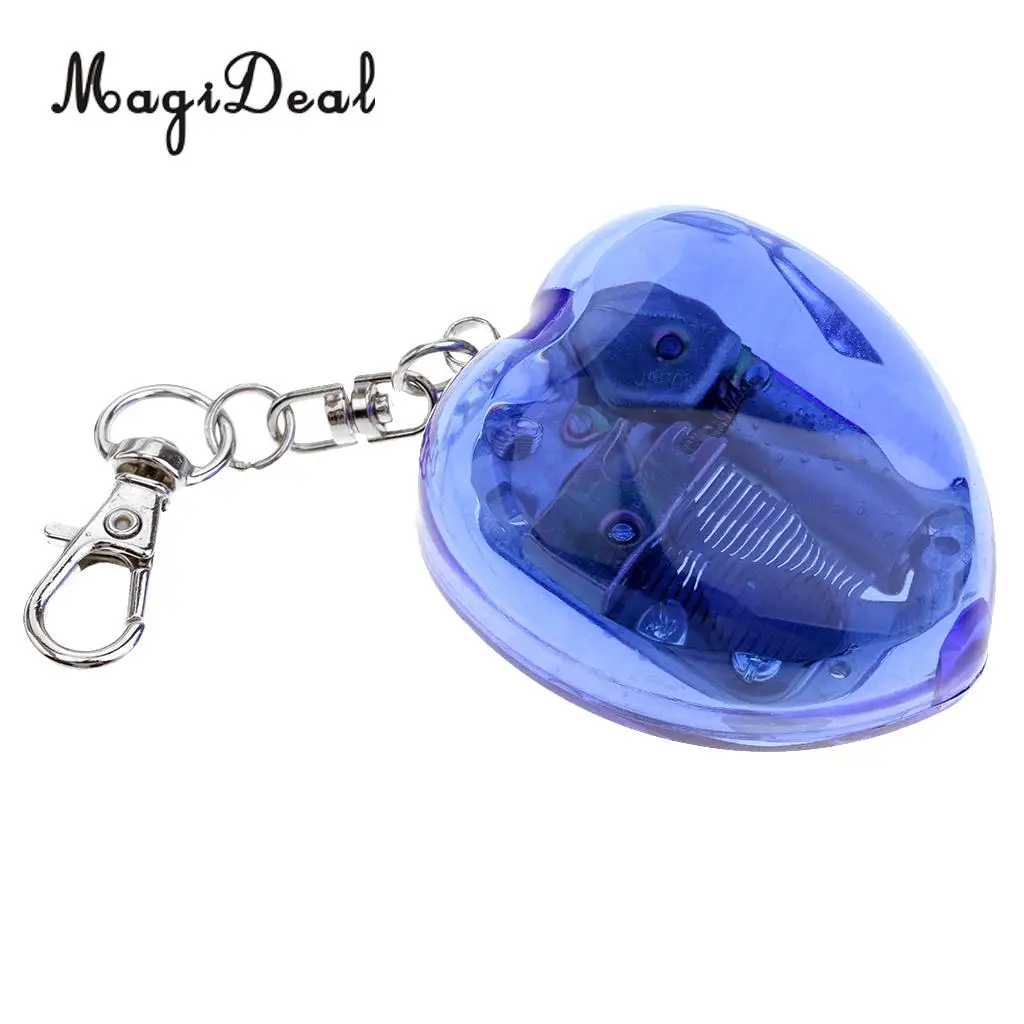 MagiDeal Keyring Music Box Mini Wind Up Heart Shape Musical Box Keychain Pendant Gift Blue