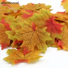100 шт Художественная ткань кленовые листья разноцветные осенние листья для скрапбукинга свадебные вечерние настенные украшения для спальни