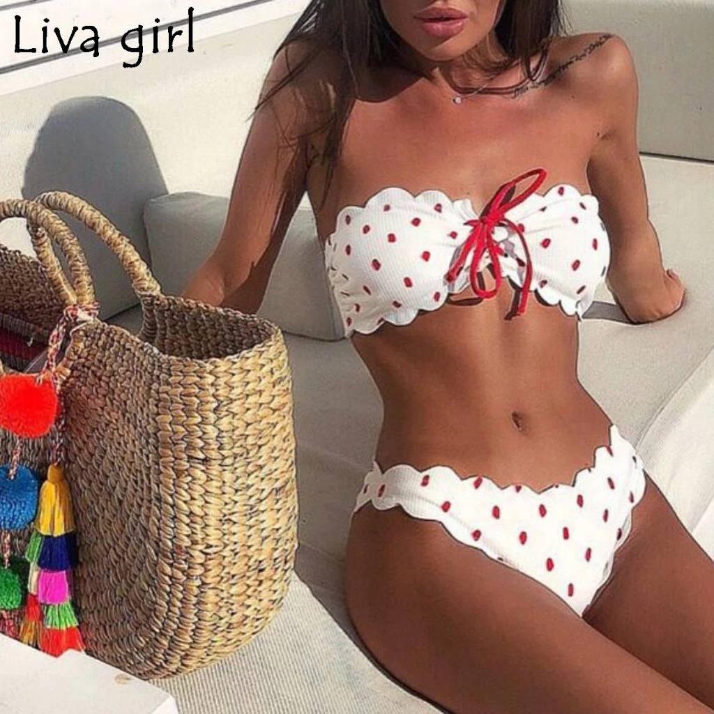 

Liva girl Sexy bikini Women Point brazilian swimsuit Micro bikini mesh swimming summer 2019 Set Beach Wear Bathing Suit