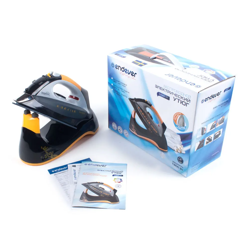 Беспроводной утюг Endever SkySteam-707 (Мощность 1800 Вт, вертикальное отпаривание, подошва с керамическим покрытием, противокапельная система, система самоочистки)