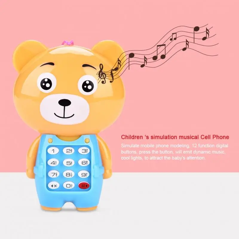 

Baby cute Animal mobile Musical Simulation Multifunctional Cell Phone Hanging Bed Bell Baby for children Musical Cell Phone toy