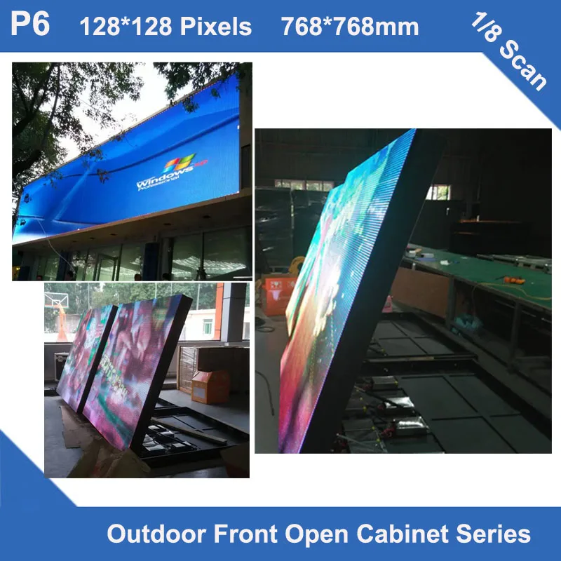 

TEEHO LED Display TV outdoor led cabinet P6 fixed use Front Maintainance Cabinet 768mm*768mm 1/8 scan led module Panel cabinet