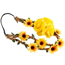 ETEREAUTY Цветочная повязка маргаритки, Цветочная корона, венок для волос, головной убор, повязка для волос