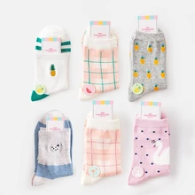 Женские носки, осень, новинка, 3 пары, длинные, хлопковые, Мультяшные, модные, милые, розовые, дышащие носки, высокое качество