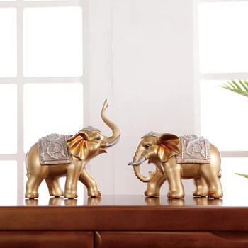 

Rich Elephant Decoration Home Creative Living Room TV Wine Cabinet American and European Geomantic Decoration Opening Relocation