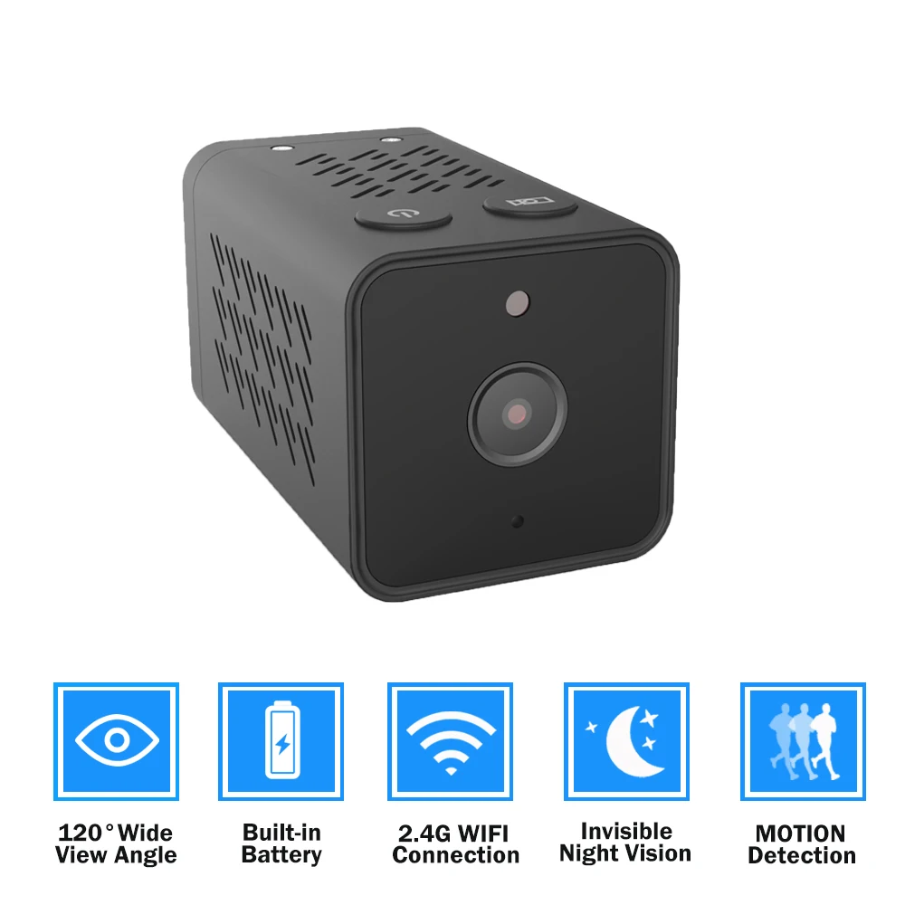 

1080P HD WIFI Wireless Mini IP Camera 140 Degree View IR Night Vision Mini Camcorder Loop Video Recorder Built-in Battery IP CAM