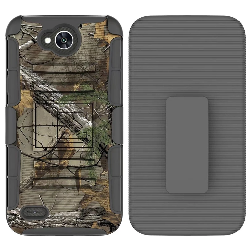 For LG X Power2 / K10 Power LV7 Case Hybrid Heavy Duty 3 in 1 Military Camo Hard Shockproof Belt Clip Stand Cover |