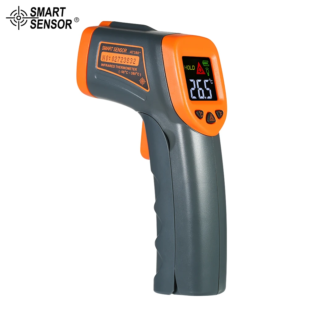 

AT380 Digital Infrared Thermometer LDC IR -32~380 C Non-Contact IR aquarium Laser Gun Pyrometer temperature Thermometer Meter