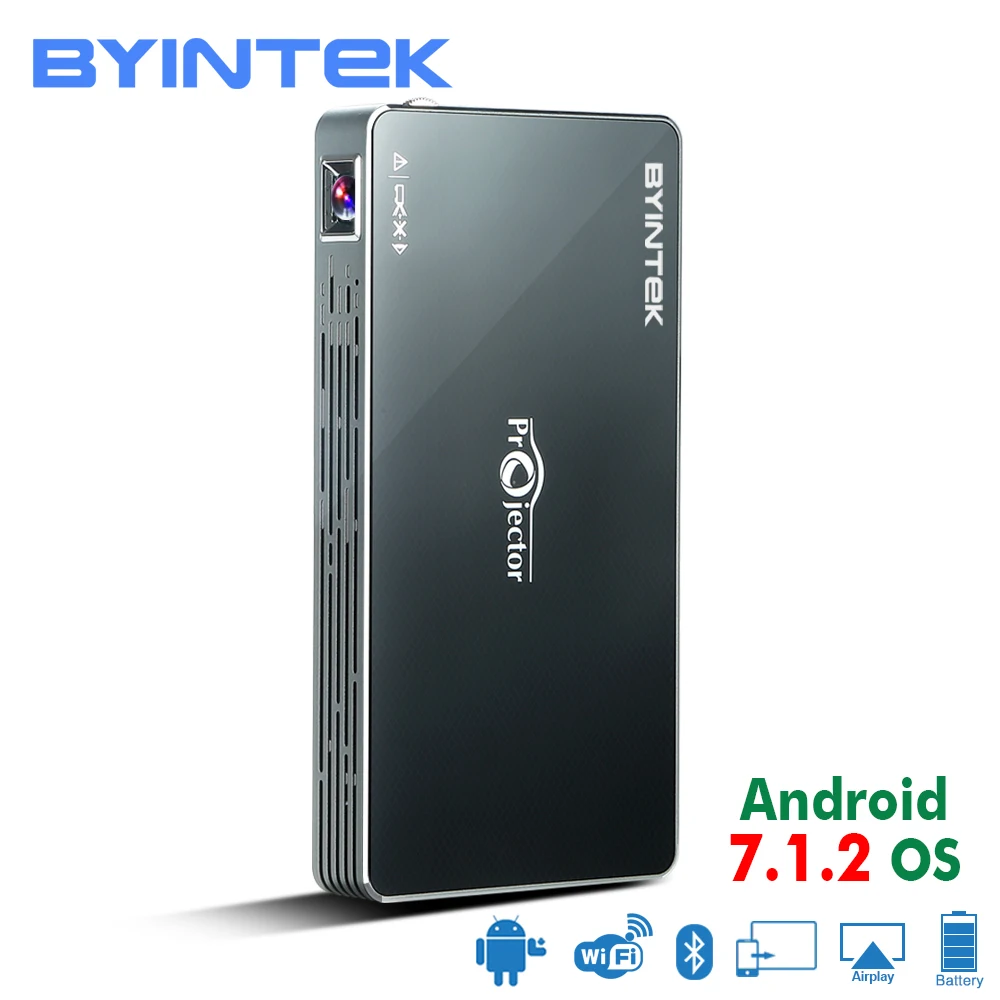 BYINTEK НЛО MD322 Портативный умный дом Театр карман Android 7.1.2 OS Wifi проектор HD 1080 P MAX 4 К HDMI мини светодиодный проектор BYINTEK НЛО MD322 Портативный умный дом Театр карман Android 7.1.2 OS Wifi проектор HD 1080 P MAX 4 К HDMI мини светодиодный проектор