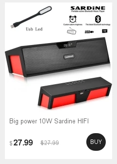 Sardine HIFI Белый Портативный беспроводной bluetooth динамик, Aux Стерео Саундбар FM радио сабвуфер Колонка для компьютера mp3 плеер