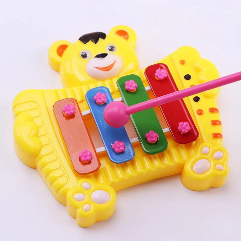 

1PC Plastic Baby Early Animal Musical Instrument Hand Knock Piano Multicolor Xylophon Develop music Toy For Children Gifts