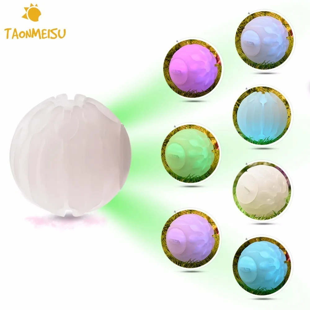 Pet Dog Glitter Toys Flashing Colorful LED Bounce Light Glow Balls Cat