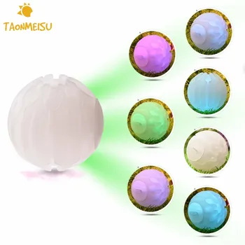 

Pet Dog Glitter Toys Flashing Colorful LED Bounce Light Glow Balls Cat Puppy chew Toy Funny interactive Ball