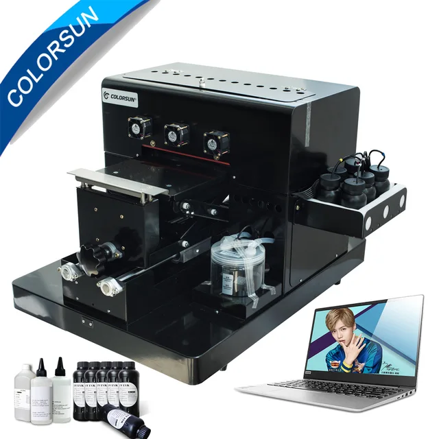 Cheap A4 Small size UV Flatbed Printer for Phone Case, T-shirt, leather,TPU phone case printer with computer with ink Cheap A4 Small size UV Flatbed Printer for Phone Case, T-shirt, leather,TPU phone case printer with computer with ink