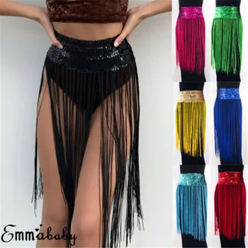 

UK Womens Sequin Club Party Dress Bikini Cover Up Tassle Fringe Short Mini Skirt