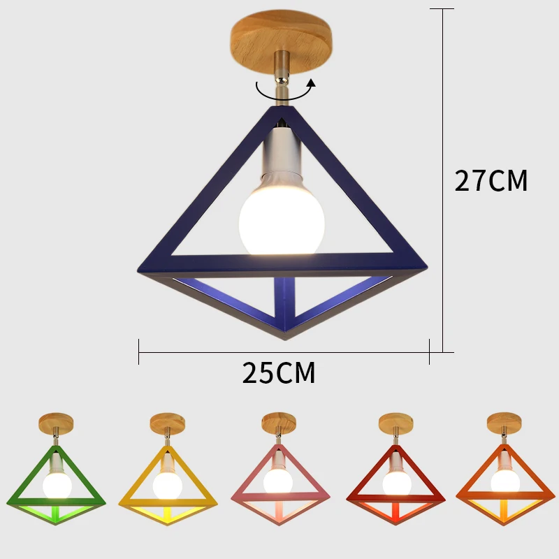 E27 Железный 5 Вт Железный потолочный светильник абажур подвесной светильник крышки и абажуры Треугольные металлические Абажуры для потолочных светильников поворот на 180 градусов cei