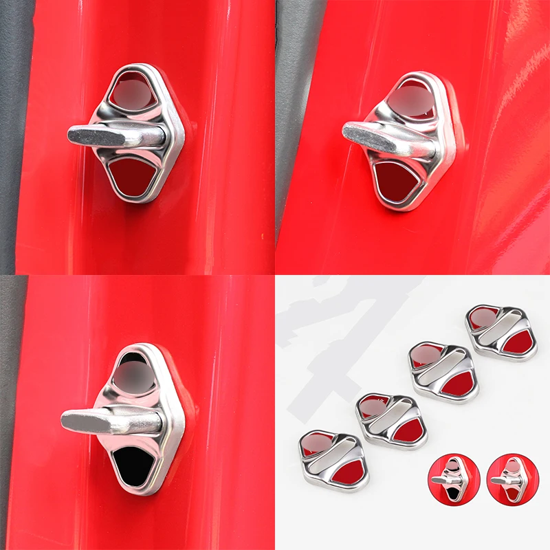 

Car styling accessories 4pcs set stainless steel Door Lock Protective Cover fit For Jaguar E-PACE 2018-2019
