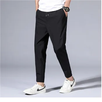 

Men Thin Summer Casual Tactical Pants Pure Color Cotton Trousers New Straight Classic Slim Free Shipping Sweatpants Male