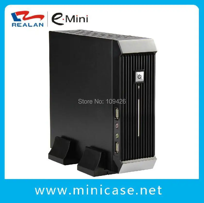Realan الأسود البسيطة ITX HTPC PC حالة E 3016 مع امدادات الطاقة مروحة