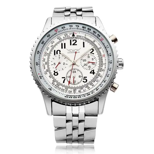 JARAGAR Brand Luxury Automatic Mechanical Fashion Stainless Steel 3 Dial Military Men Wrist Watch Men s