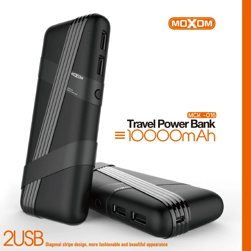 

MOXOM Power Bank 10000mAh External Battery Dual USB Portable Powerbank External Charger for Xiaomi for iPhone for Samsung
