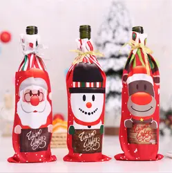 1 шт. Рождество Санта Клаус Вязание красное Вино мультфильм крышка бутылки для бара Рождество Снеговик для бутылки мешок украшения Декор