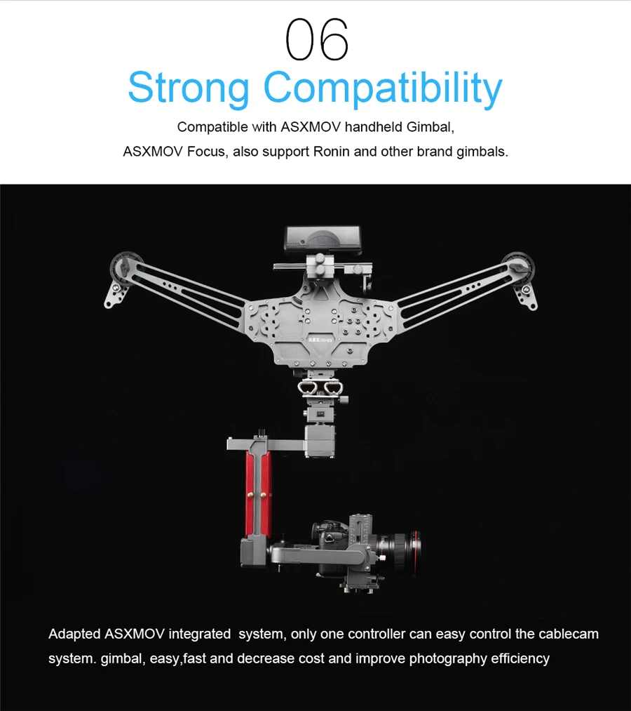 ASXMOV Flying Fox профессиональная кабельная система карданный трос слайдер dslr gimbal контроллер для видеосъемки аэрофотосъемки