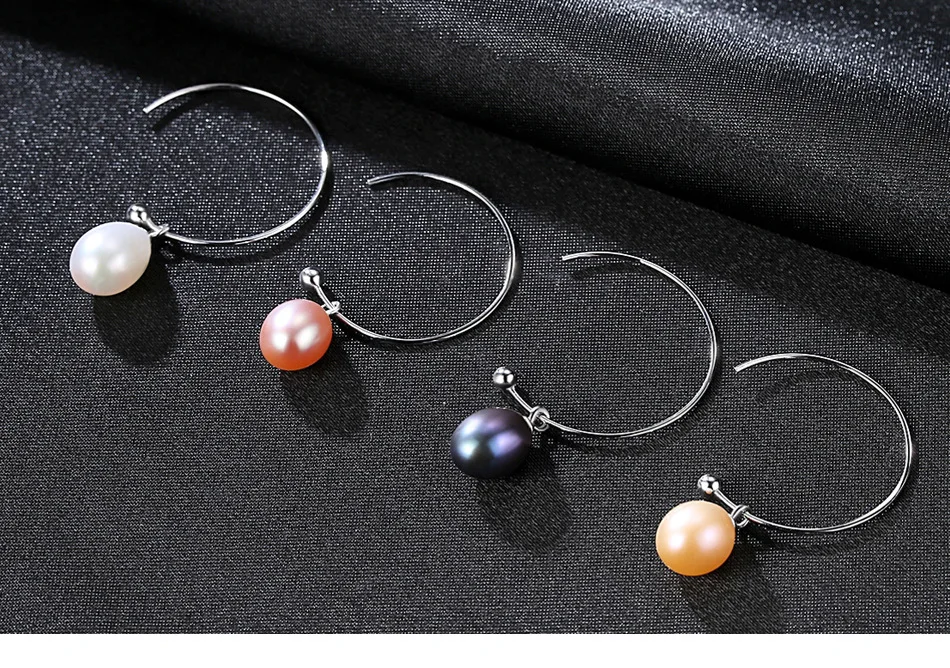 

Natural Freshwater Pearl S925 Sterling Silver Earrings Minimalist Fashion Earrings BSH01