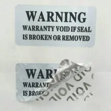 500 шт Серебряная пустота безопасности этикетки удалены трамбовочная явная гарантийная наклейка