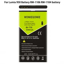 Батарея для зарядки WONKEGONKE BV-T5E батарея для Nokia Lumia 950 RM-1104 RM-1106 RM-110 McLa BVT5E батареи для телефонов