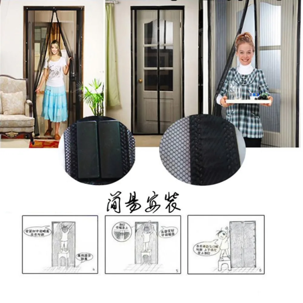 Fly Screen Mosquito Bug Door Magic Magna Mesh Window Magnetic Curtain Mesh Net Window Treatments Hardware Garden Curtains