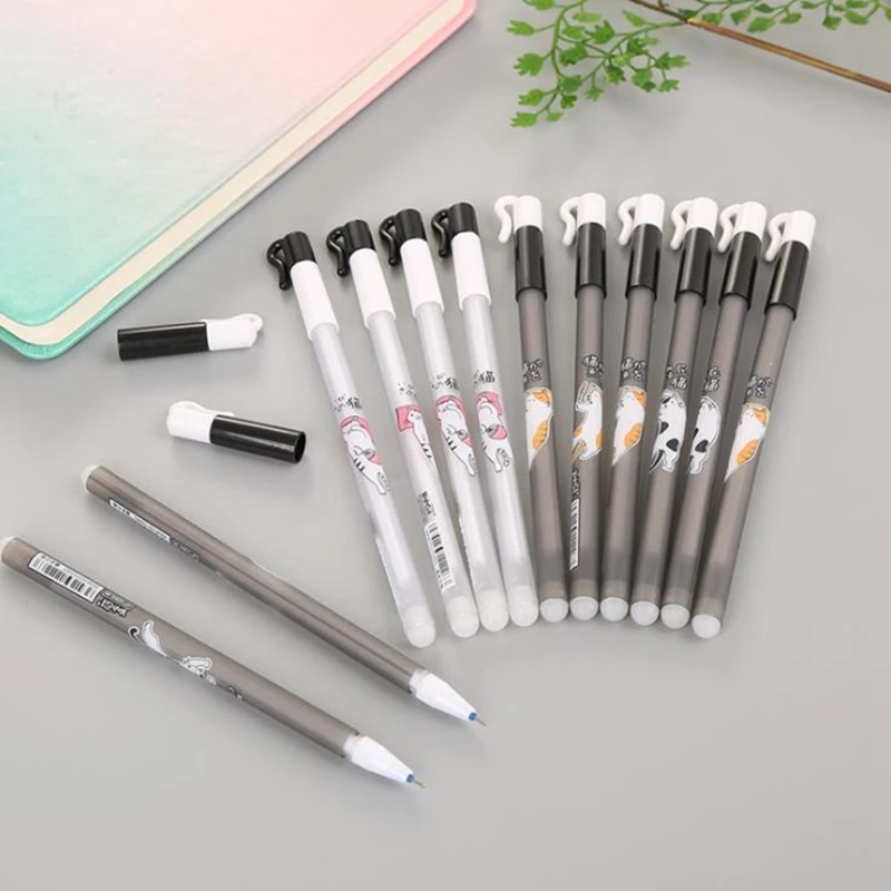 3Pcs/set Cat Erasable Pen Refill 0.38mm Blue/Black Magic Gel Pen for