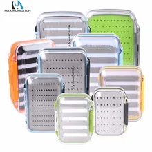 Maximumcatch 4 размера щелевая пена и легко захватываемая пенопластовая коробка для ловли нахлыстом двухсторонняя Водонепроницаемая пластиковые коробки для снастей прозрачная коробка для ловли нахлыстом