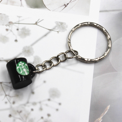 Sell  Coffee cup Keychain Male Car Keyring Metal Auto Key Holder Gift For Men