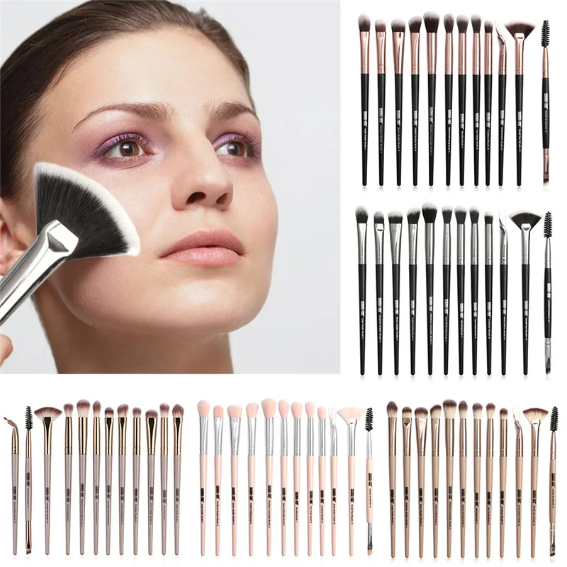 Pro Makeup Brushes Set 12 pcs/lot Eye Shadow Blending Eyeliner Eyelash Eyebrow For Make up Portable Brush | Красота и здоровье