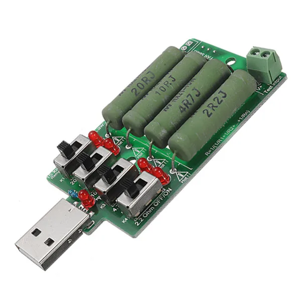4 переключателя USB старение разряд погрузчик 15 видов тестовый ток нагрузки мощность резистор для банка питания мобильного телефона зарядное устройство USB мощность
