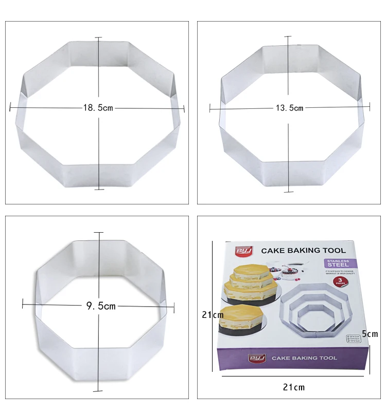 3 шт./компл. Нержавеющая сталь трафареты для нарезки печенья с шестигранной головкой Форма для приготовления печенья Fondant(сахарная) Желе нож для разрезания торта мусс кольца инструмент для выпечки