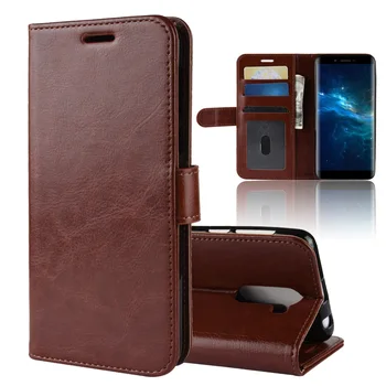 

100pcs/lot crazy horse wallet leather cover phone cases stand card holder TPU case For Doogee Y8 N10 X70 X60L