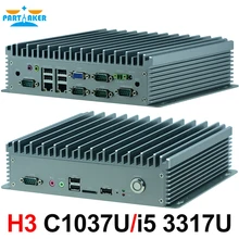 Промышленные мини настольный компьютер двойной Gigabit LAN Intel C1037U Поддержка 9-30 В широкий Напряжение