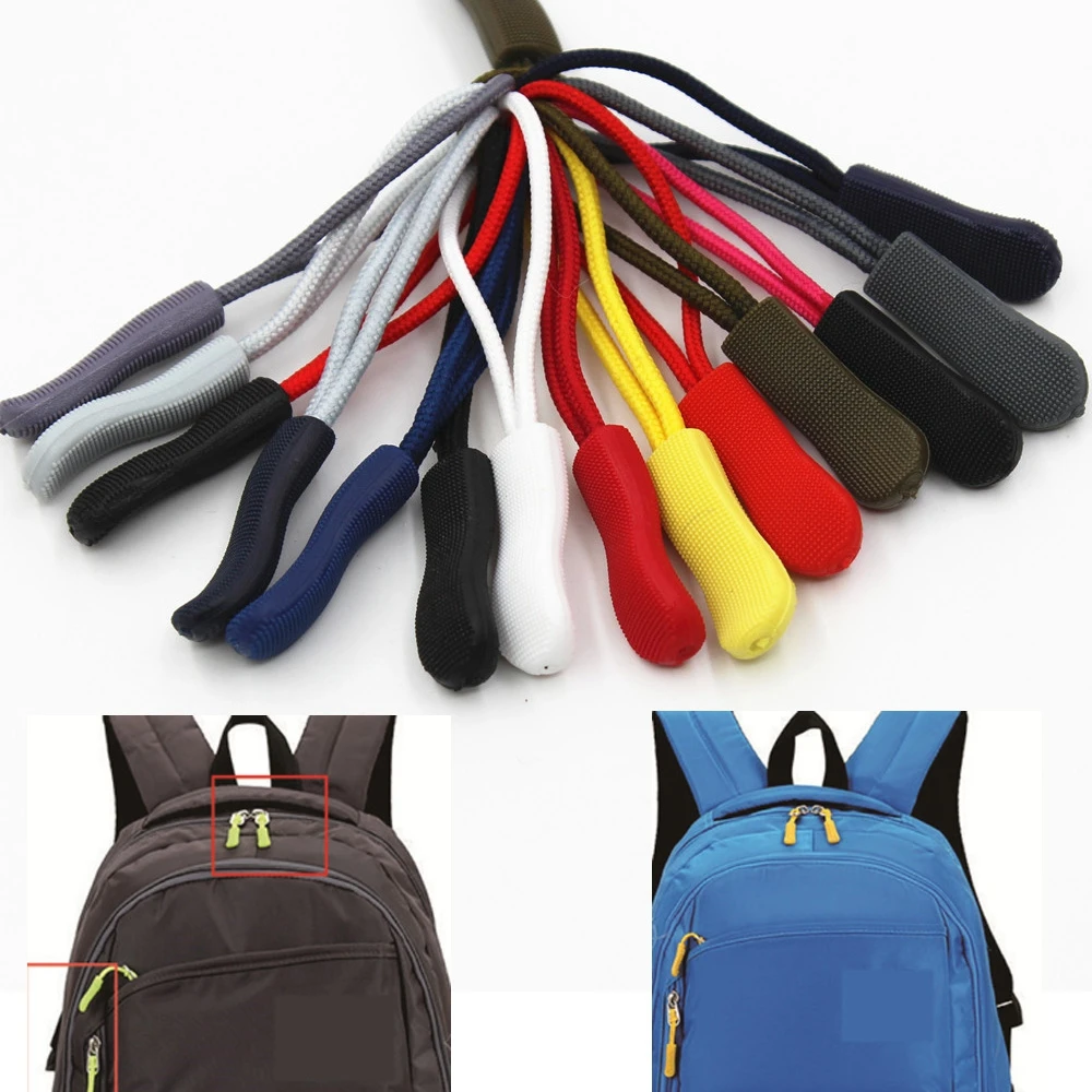 

10 PCS Zipper Pull Puller End Fit Rope Tag Fixer Zip Cord Tab Replacement Clip Broken Buckle Travel Bag Suitcase Tent Backpack