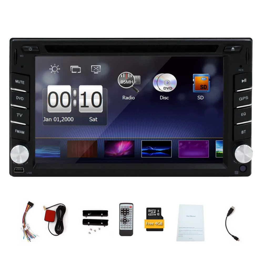 Universal double 2 din car dvd gps palyer gps navigation car stereo headunit Bluetooth tf/usb deck 2din car radio payer AM/FM